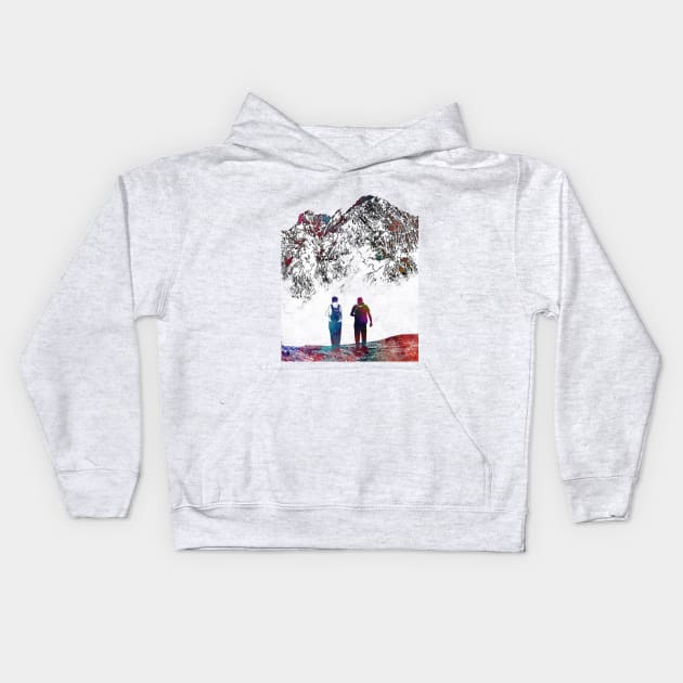 mountain hike #mountainhike Kids Hoodie by JBJart